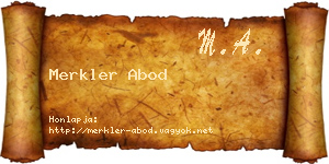 Merkler Abod névjegykártya